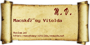 Macskásy Vitolda névjegykártya